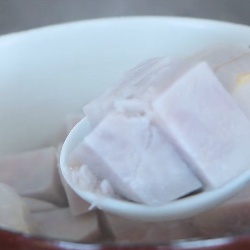Step 1 Prepare and boil the taro for Taro Milk Tea with tapioca pearls
