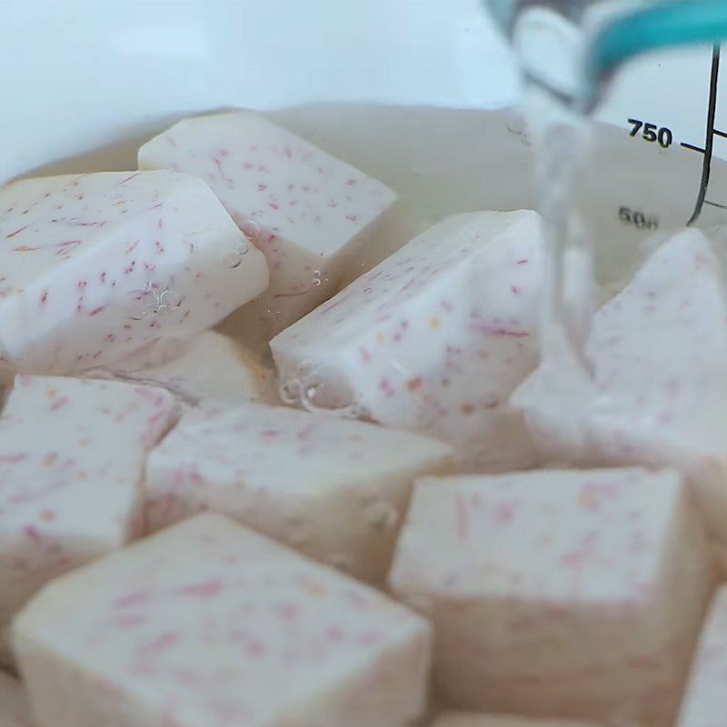 Step 1 Prepare and boil the taro for Taro Milk Tea with tapioca pearls