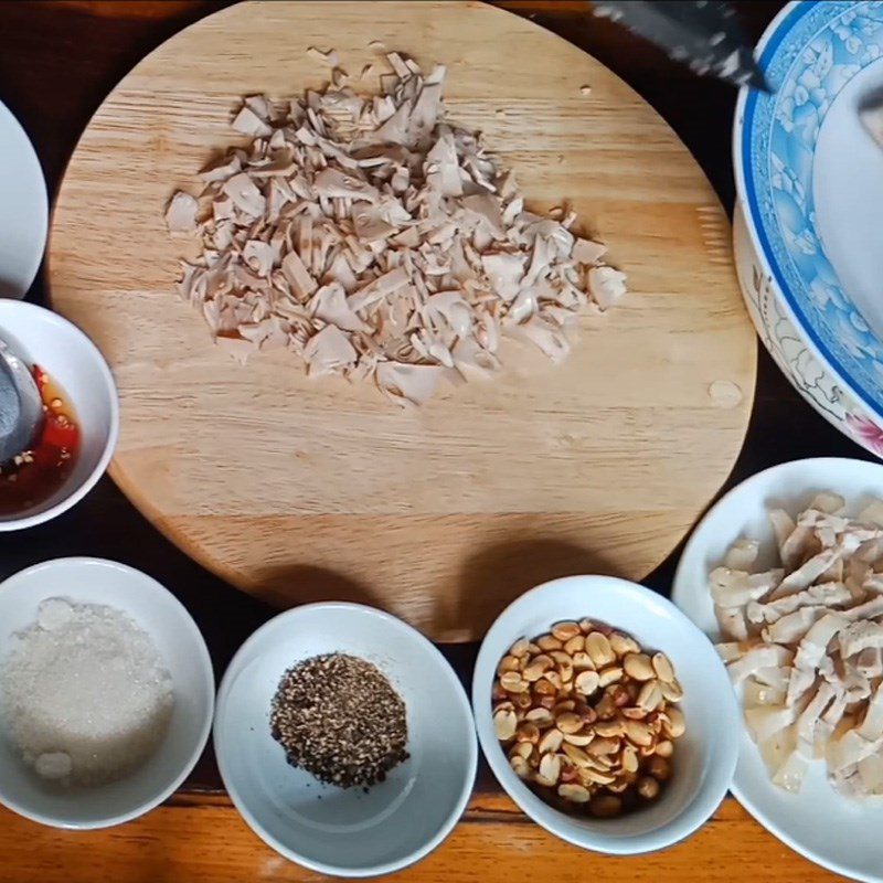 Step 1 Preliminary processing and boiling green jackfruit for Green Jackfruit mixed with shrimp and meat from Da Nang