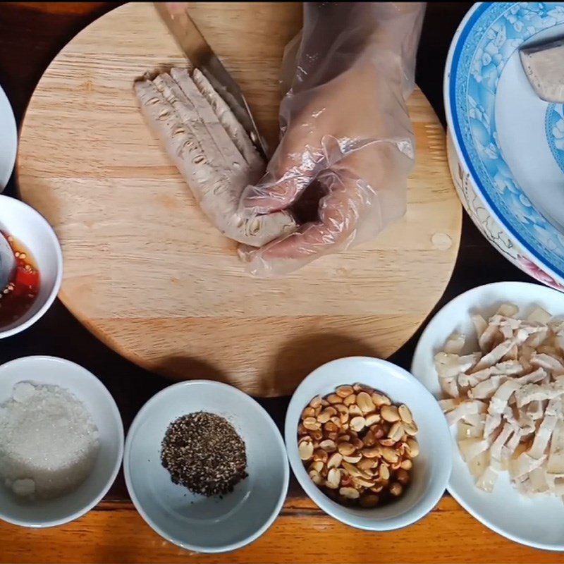 Step 1 Preliminary processing and boiling green jackfruit for Green Jackfruit mixed with shrimp and meat from Da Nang