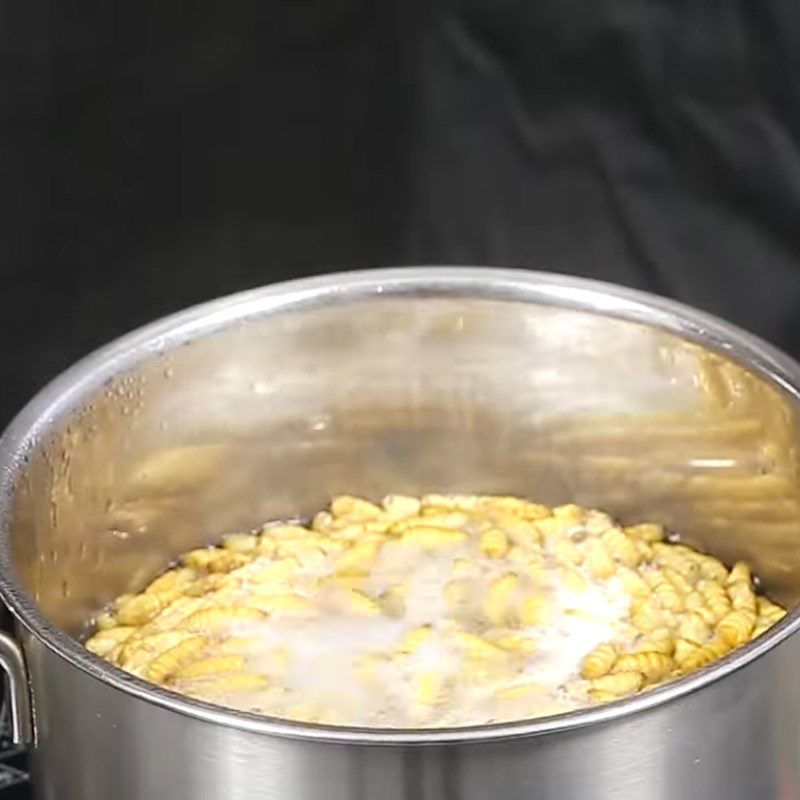 Step 1 Prepare and Boil Larvae Sweet and Sour Insect Larvae Stir-fry