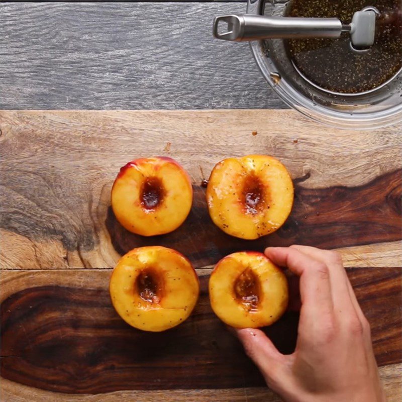 Step 2 Prepare and roast peaches Grilled peach salad
