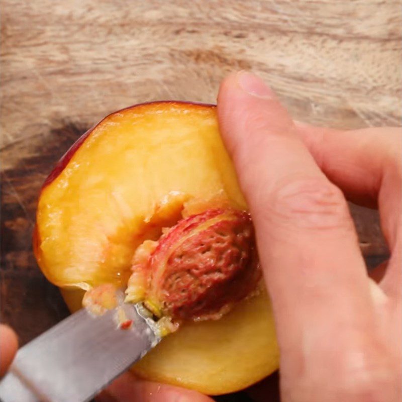Step 2 Prepare and roast peaches Grilled peach salad