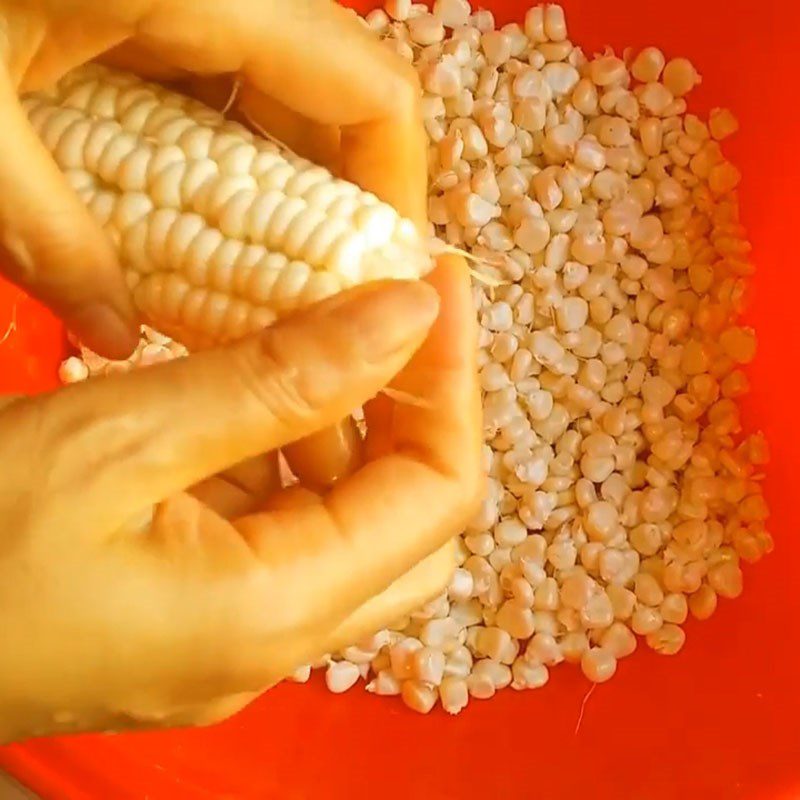 Step 2 Prepare and separate corn kernels Corn bursting black beans