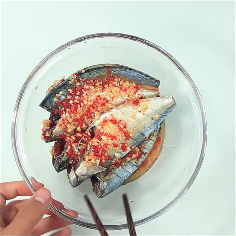 Step 2 Prepare and marinate the fish Mackerel with garlic and chili