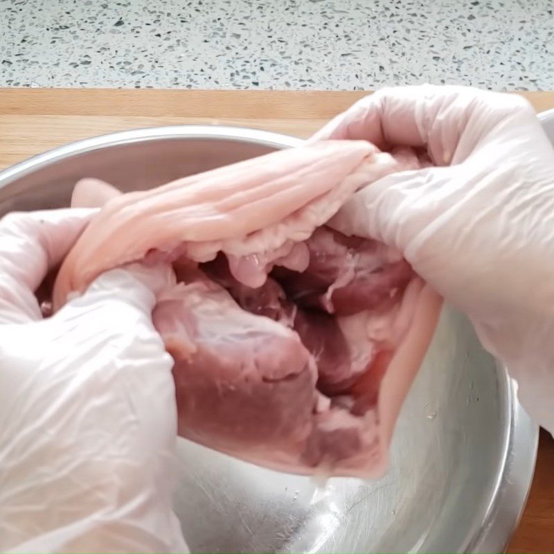 Step 2 Prepare and marinate the pork leg Fried Bone-less Pork Leg with Fish Sauce