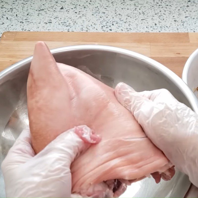 Step 2 Prepare and marinate the pork leg Fried Bone-less Pork Leg with Fish Sauce