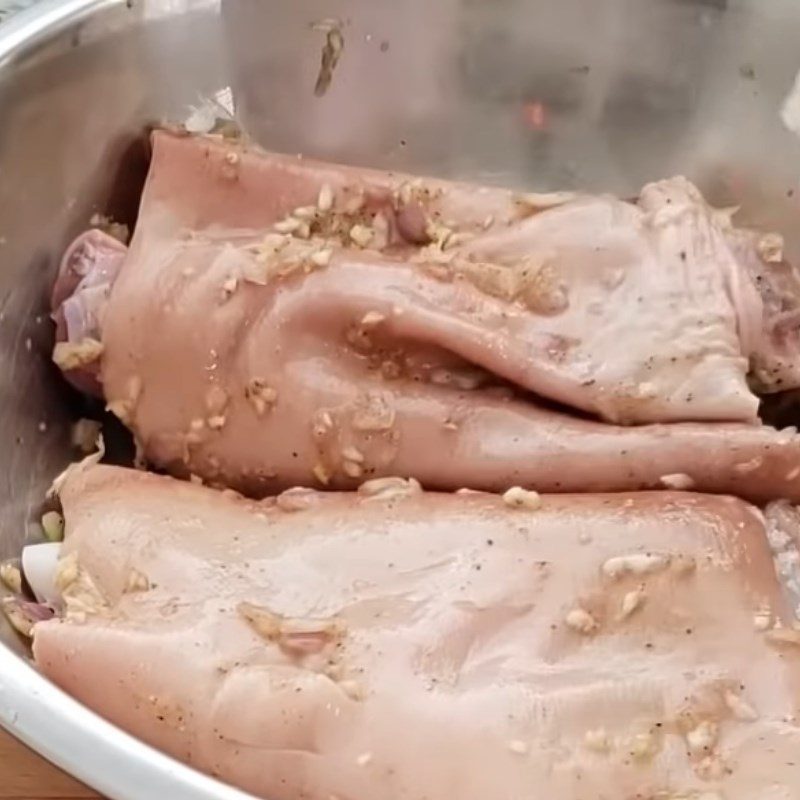 Step 2 Prepare and marinate the pork leg Fried Bone-less Pork Leg with Fish Sauce