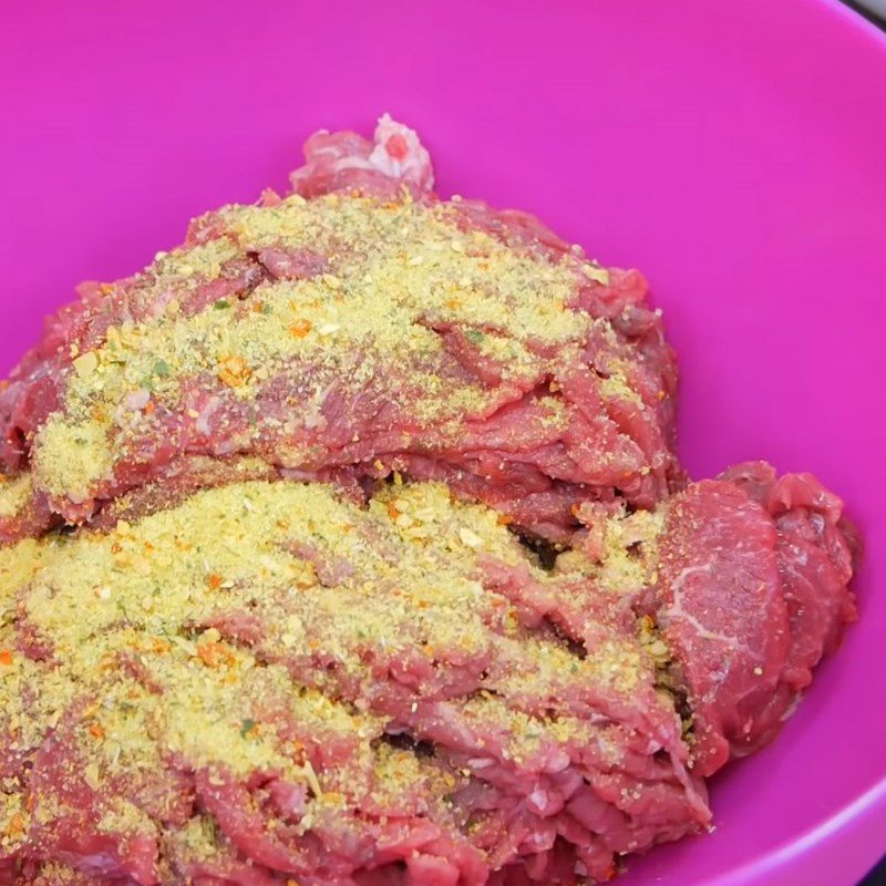 Step 1 Prepare and marinate the beef for Beef Salad with Vietnamese Coriander