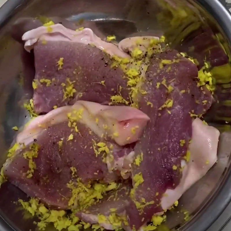 Step 2 Prepare and marinate the pork for Pork Chạo