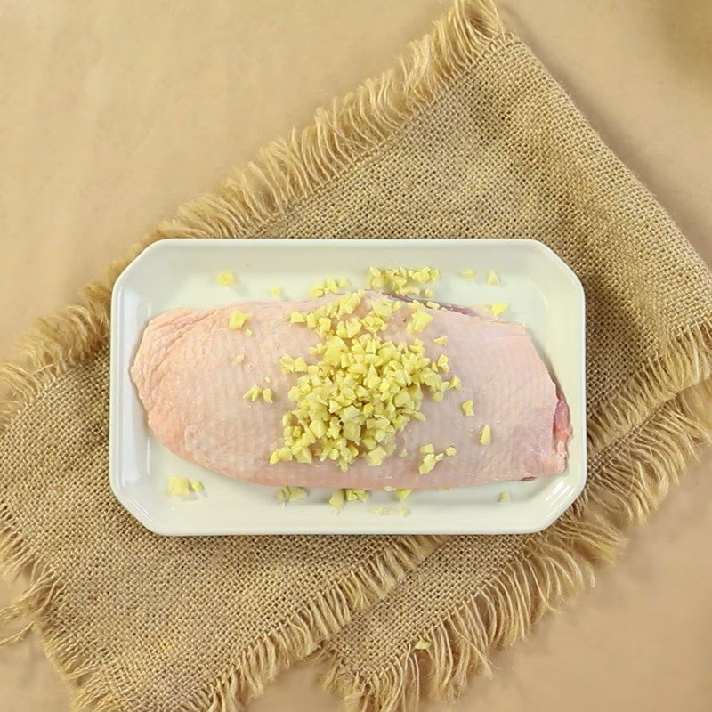 Step 1 Prepare the duck for Duck Salad with Tamarind Sauce