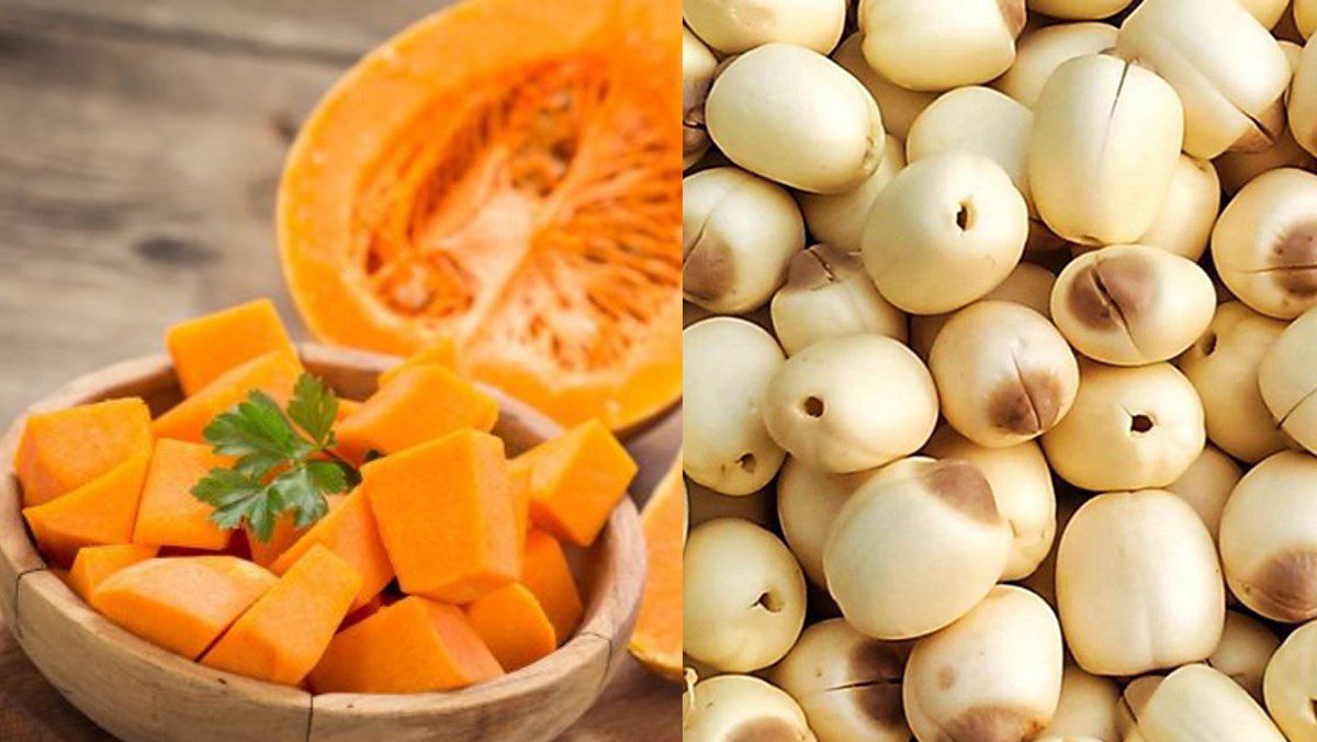 Ingredients for the dish 2 ways to cook pumpkin milk for babies
