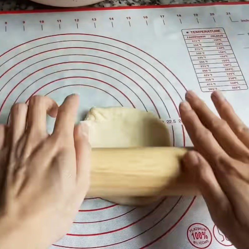 Step 4 Shaping the bread for Butter Milk Bread using a non-stick pan