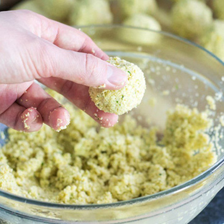 Step 3 Shape the falafel balls Falafel - chickpea fritters