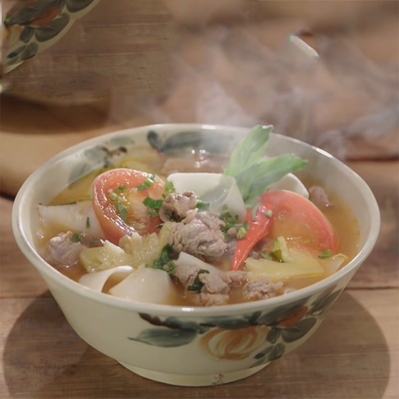 Step 6 Final Product Sour Spicy Beef Tendon Soup