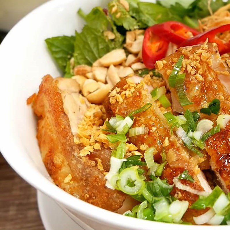 Step 6 Final Product Mixed Chicken Pho with Crispy Skin