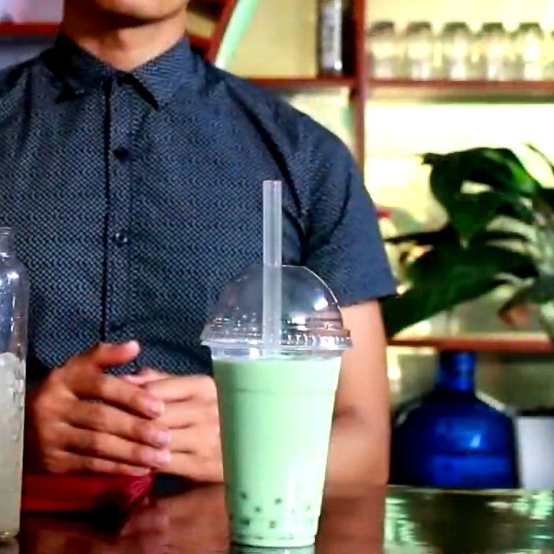 Step 4 Final product Mint milk tea with white pearls