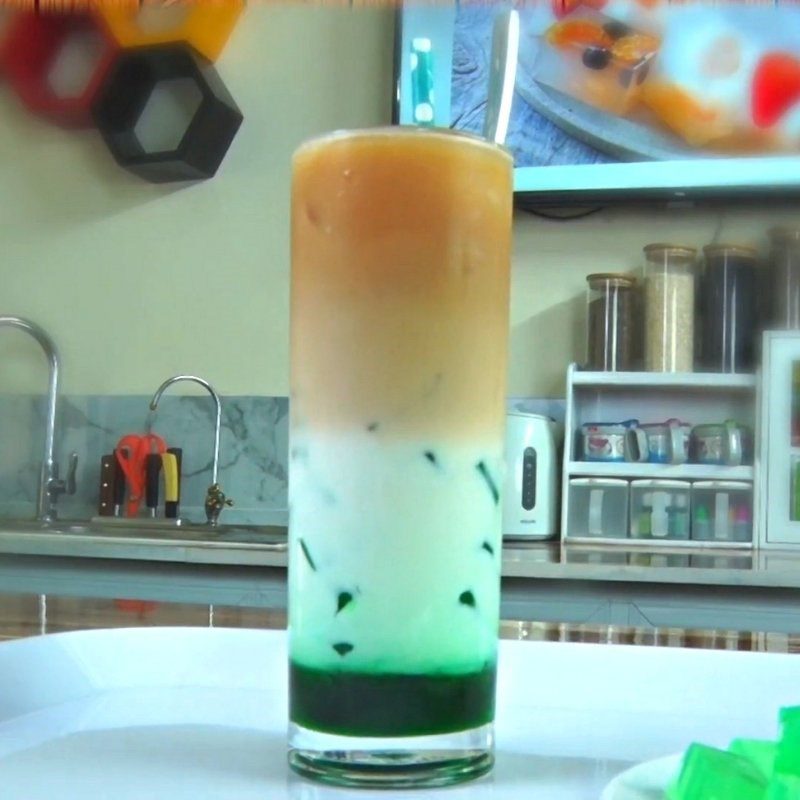 Step 5 Finished product Mint jelly milk tea