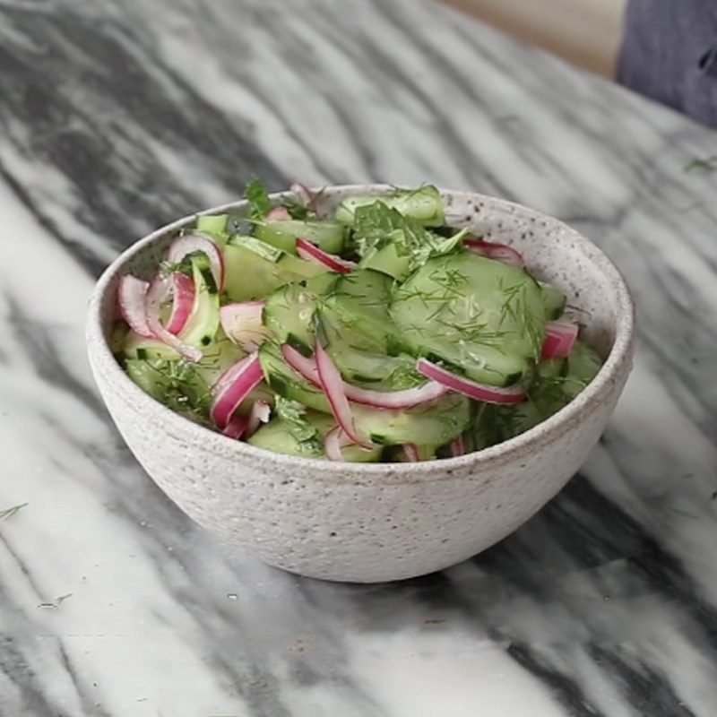 Step 5 Finished product Cucumber salad with vinegar dressing