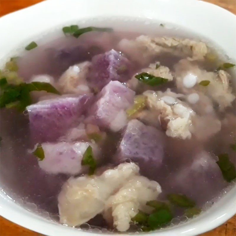 Step 4 Final product of yam soup with pork ribs
