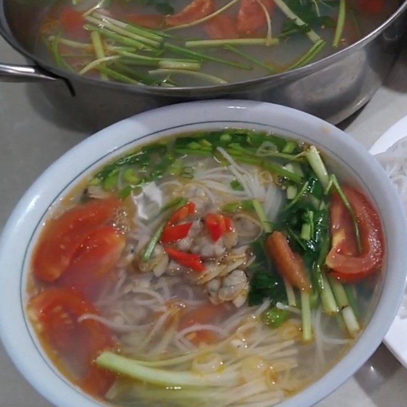 Step 5 Final Product Spicy and sour clam noodles