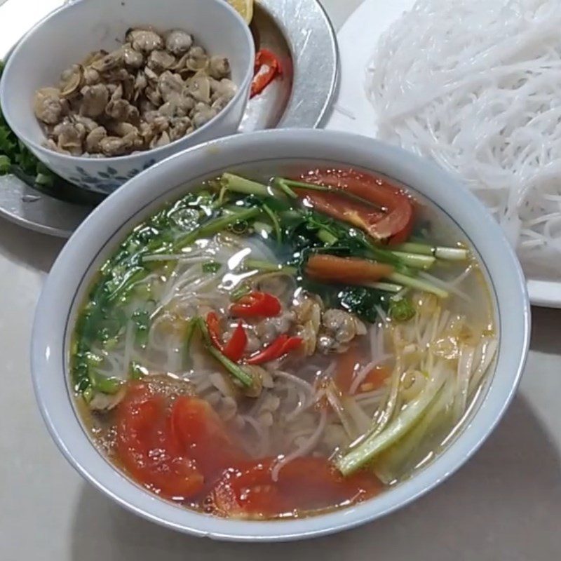 Step 5 Final Product Spicy and sour clam noodles