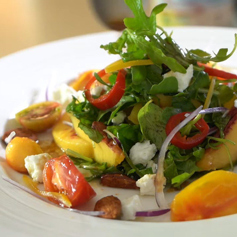 Step 7 Final product Spicy peach sauce salad