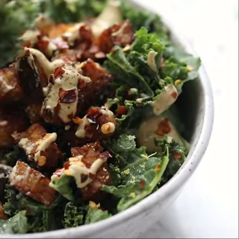 Step 5 Finished Kale Salad with Cream Sauce