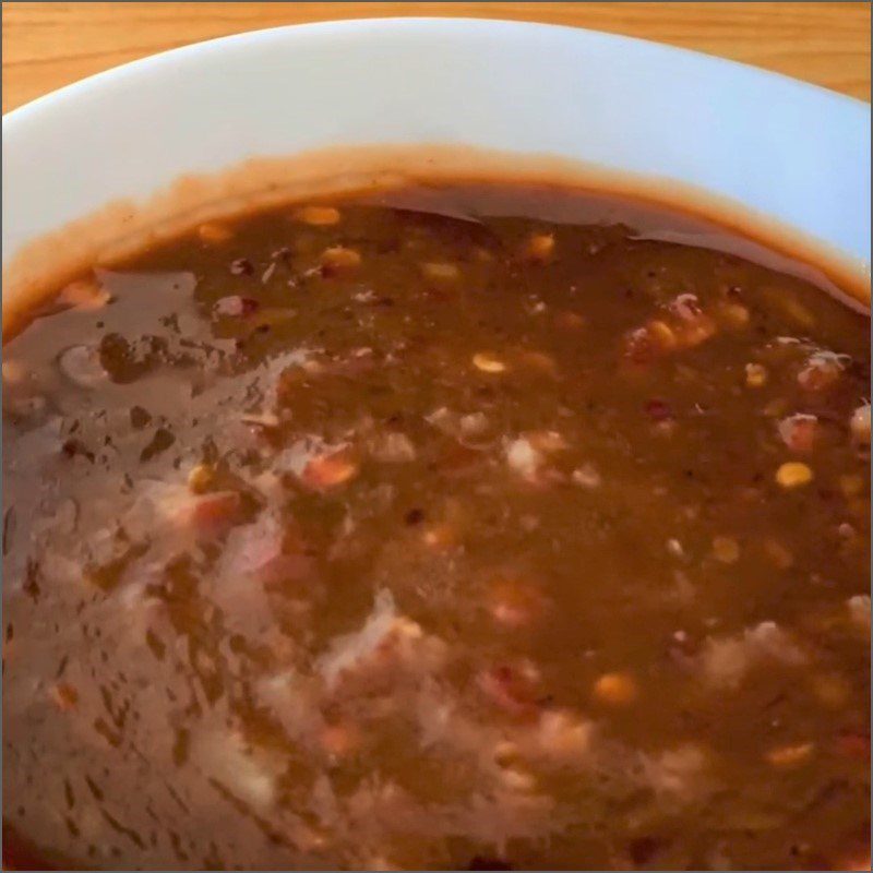 Step 3 Final product Shrimp paste dipping sauce with rice paper
