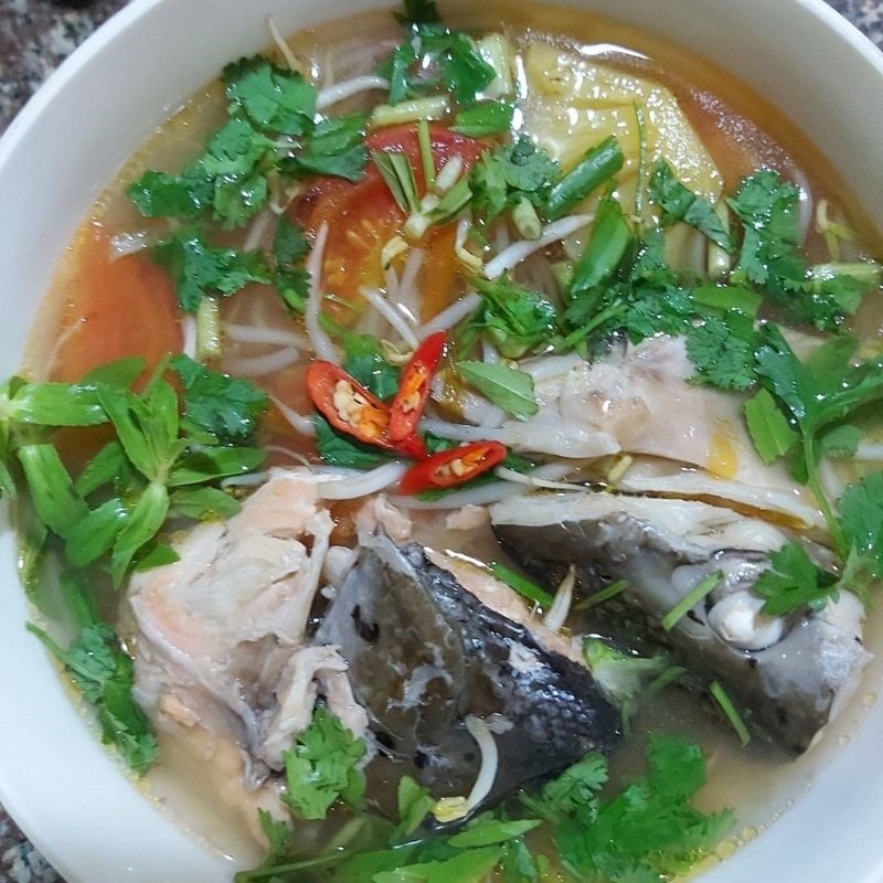 Step 5 Final Product Sour Soup with Salmon Head (recipe shared by user)
