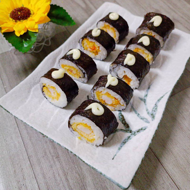 Step 6 Finished Product Tempura shrimp sushi