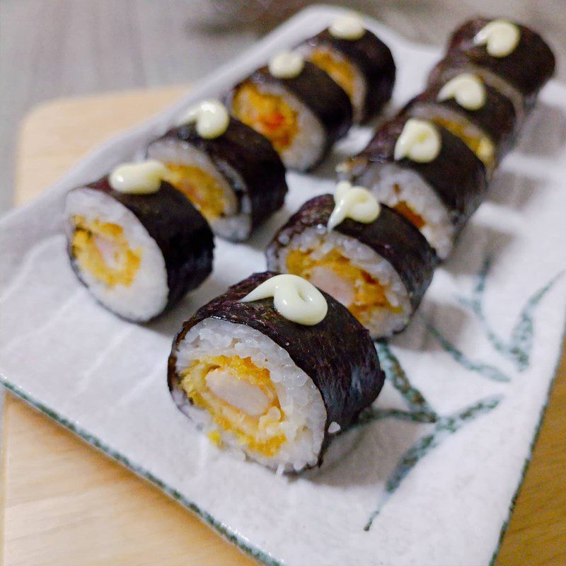 Step 6 Finished Product Tempura shrimp sushi