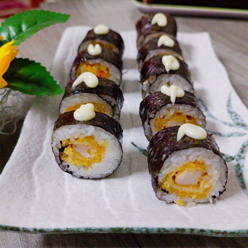 Step 6 Finished Product Tempura shrimp sushi