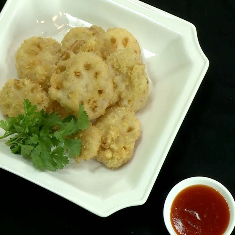 Step 5 Final Product Crispy lotus root with sweet and sour sauce