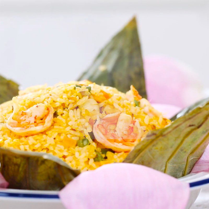 Step 6 Final Product Steamed Egg Fried Rice with Lotus Leaves