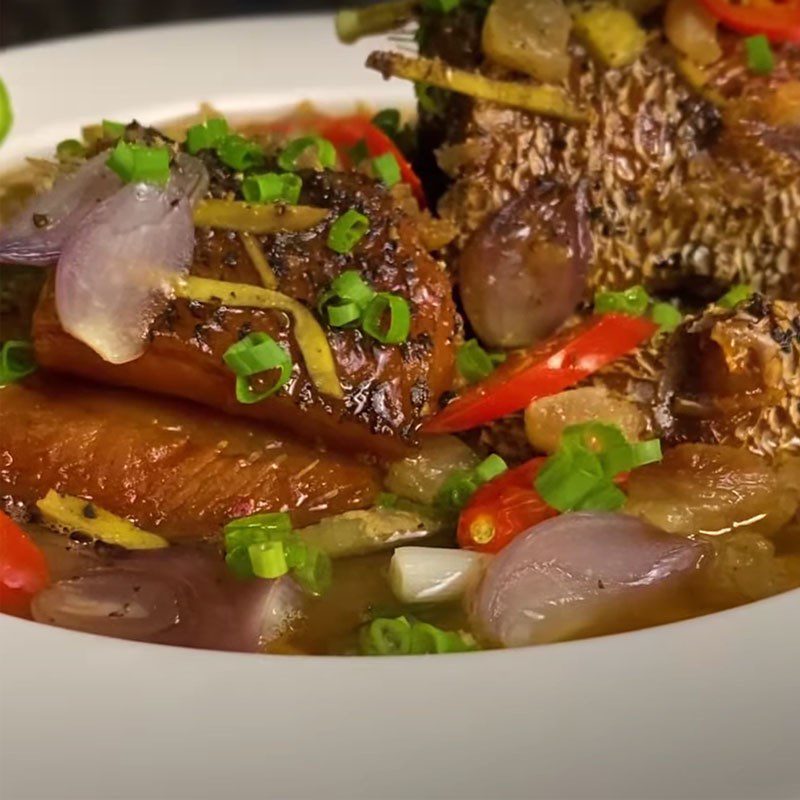 Step 5 Final Product Steamed Snakehead Fish Sauce with Fried Pork Fat