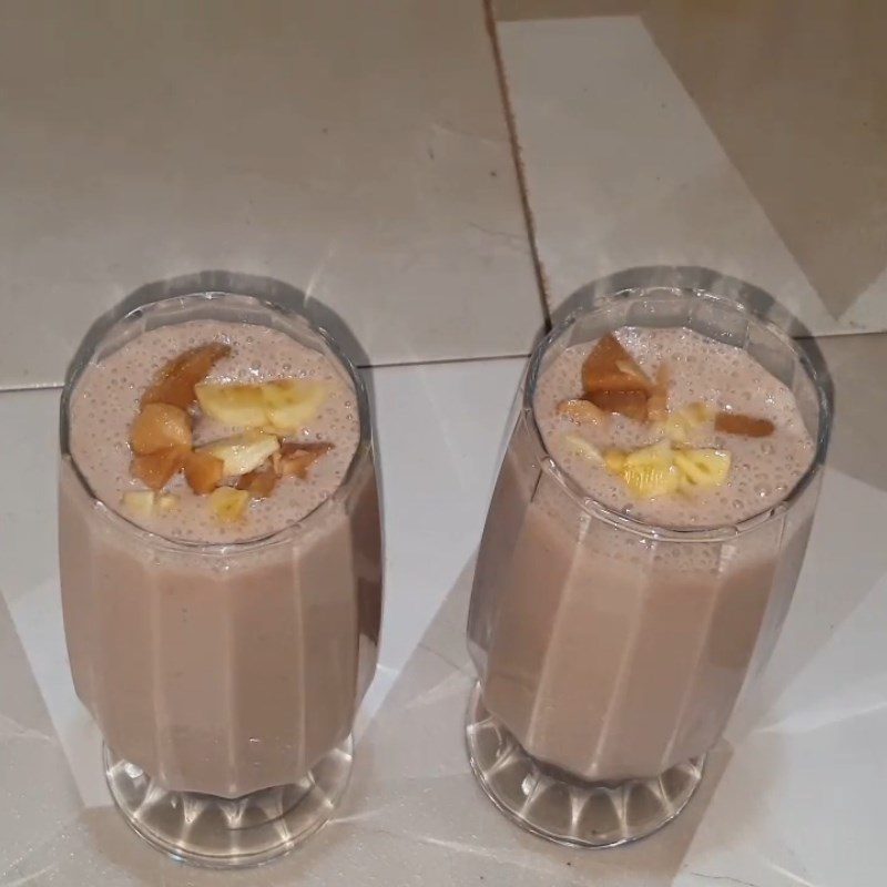 Step 3 Finished product Sapodilla banana smoothie