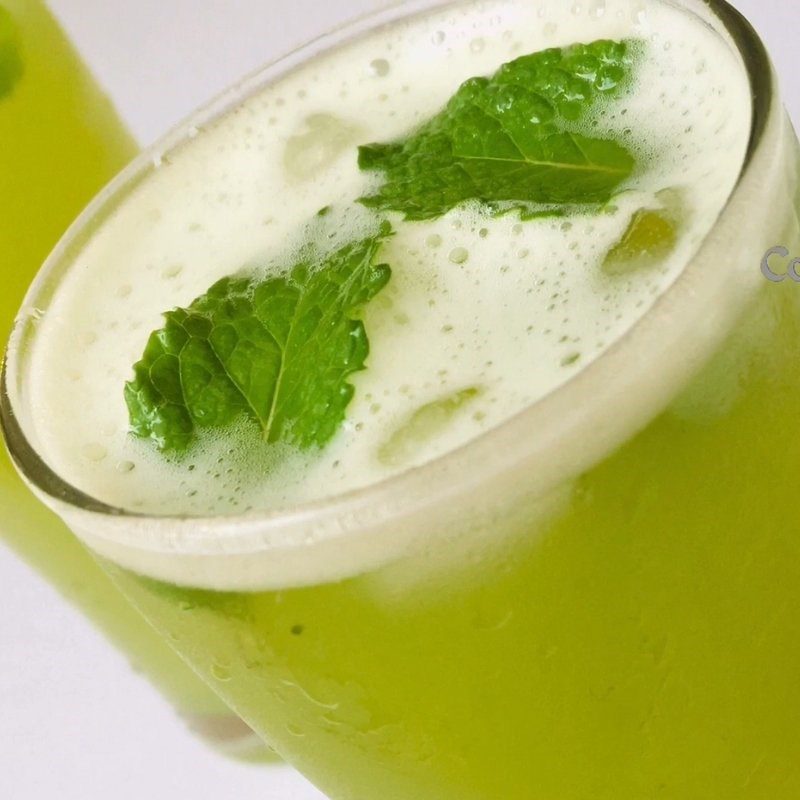 Step 4 Final product Green mango and mint juice