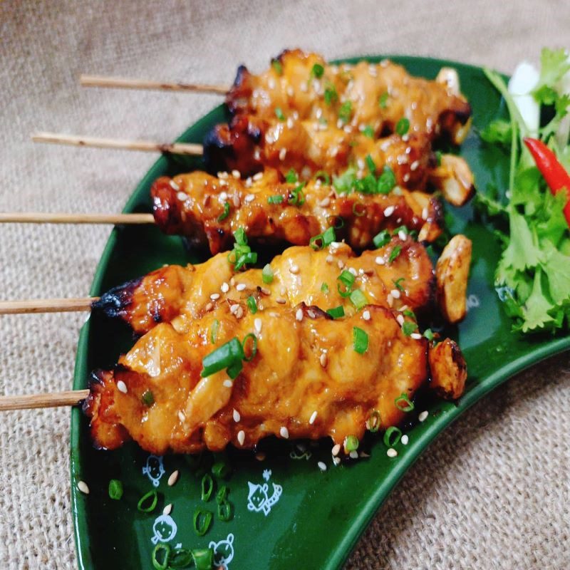 Step 4 Final Product Garlic Grilled Chicken Skewers