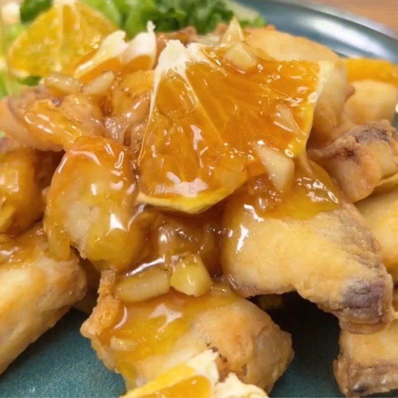 Step 4 Final product of Red tilapia with orange sauce (Recipe shared from Tiktok cooking with TasteVN)