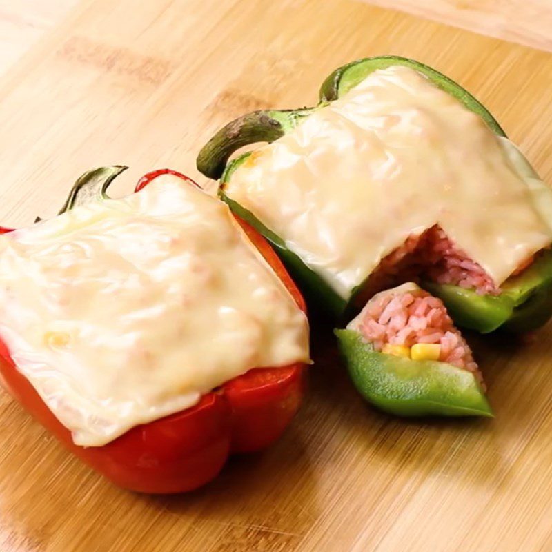 Step 5 Final Product Grilled Bell Pepper Stuffed with Rice