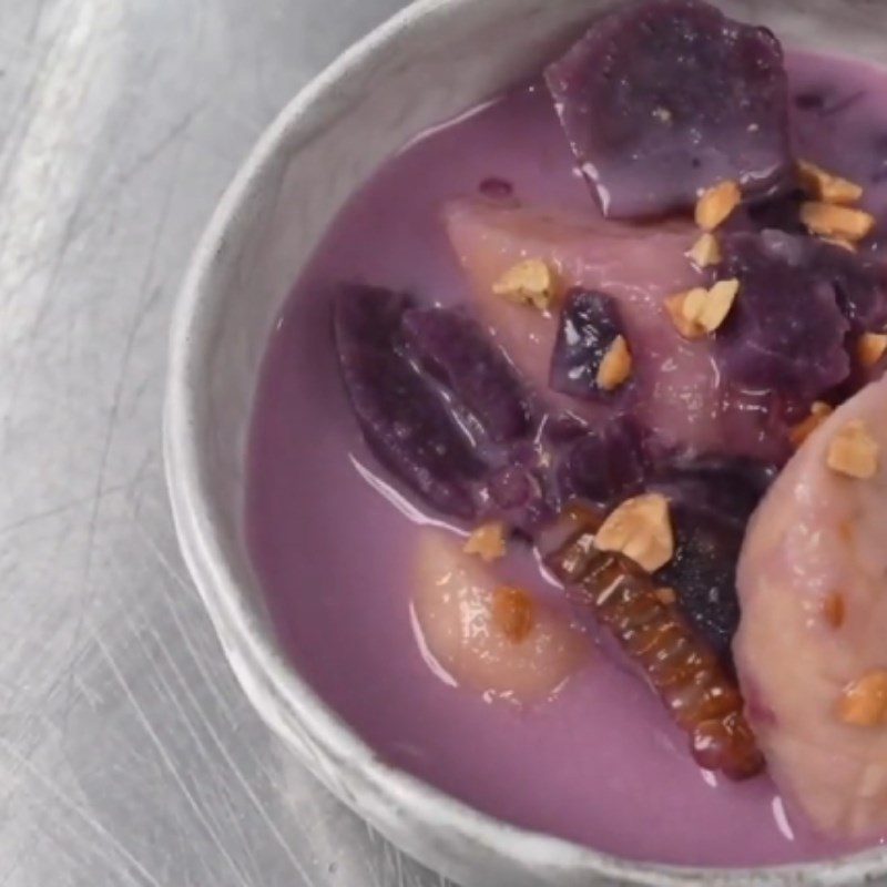 Step 4 Final product Purple sweet potato banana dessert