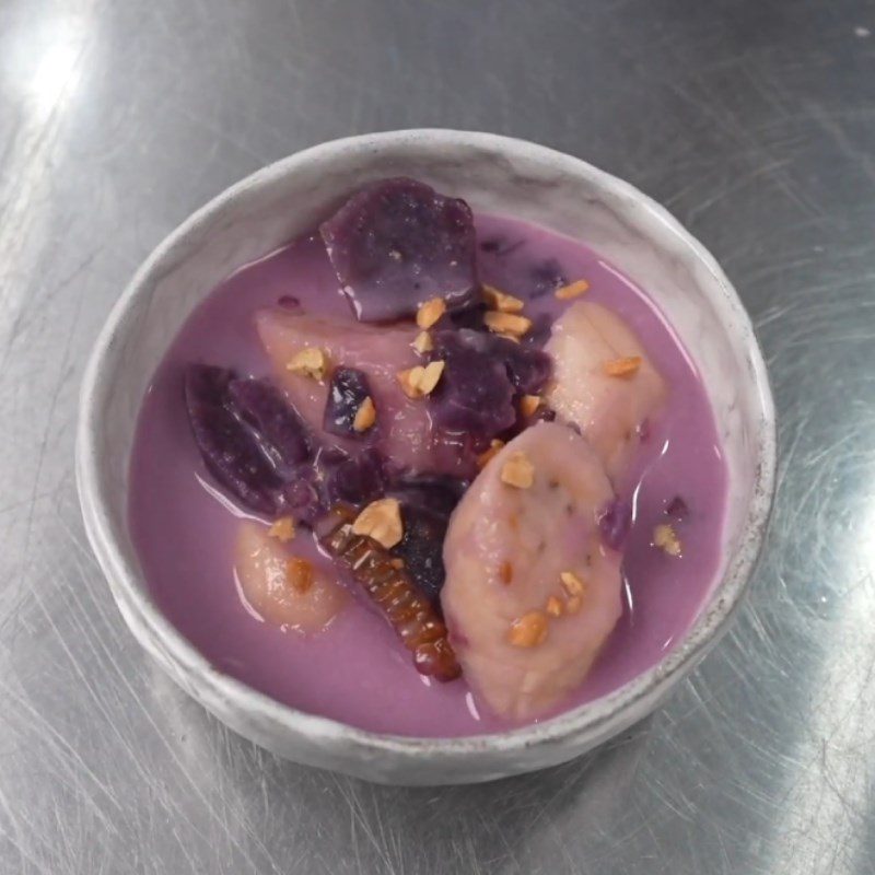 Step 4 Final product Purple sweet potato banana dessert
