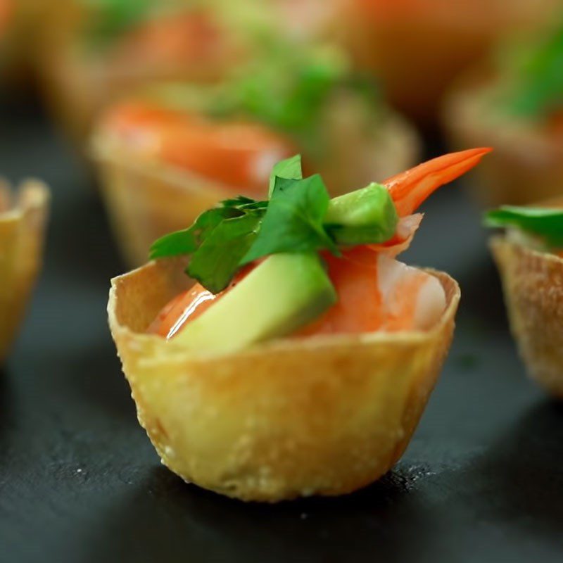 Step 4 Final Product Shrimp Wonton Cocktail Salad
