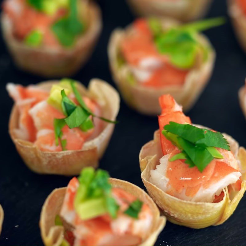 Step 4 Final Product Shrimp Wonton Cocktail Salad