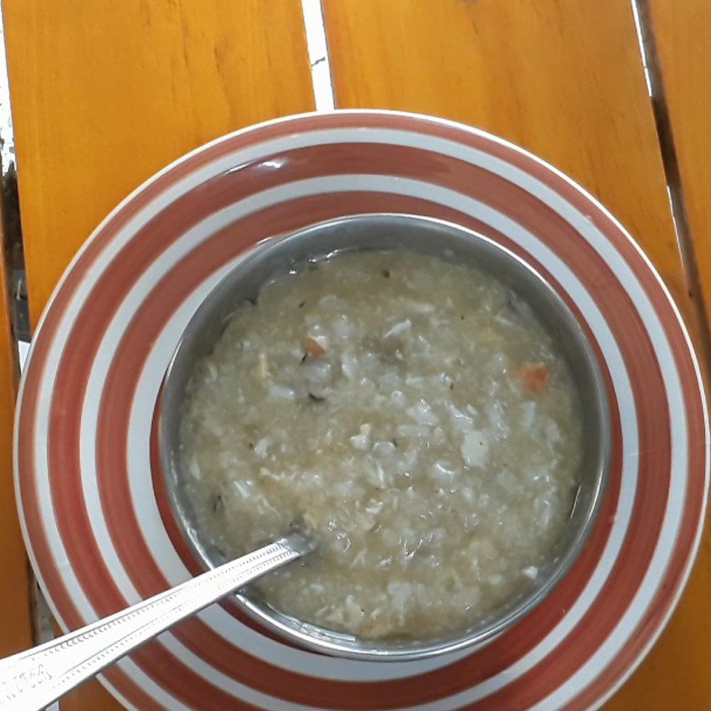 Step 4 Final product Crab porridge with mushrooms