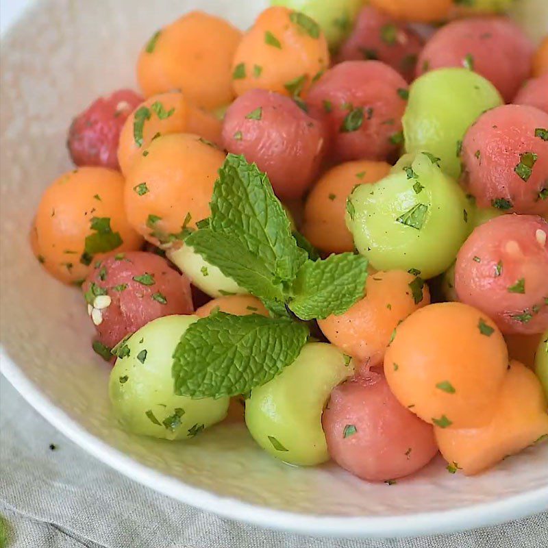 Step 4 Final Product Three-Color Melon Salad