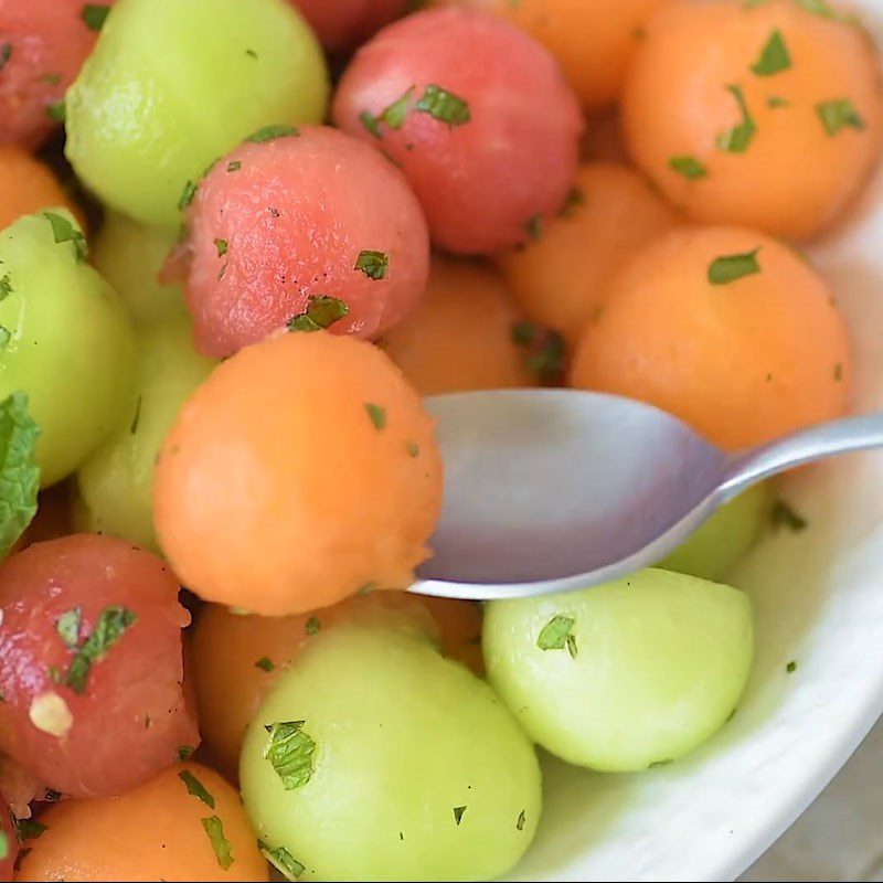 Step 4 Final Product Three-Color Melon Salad