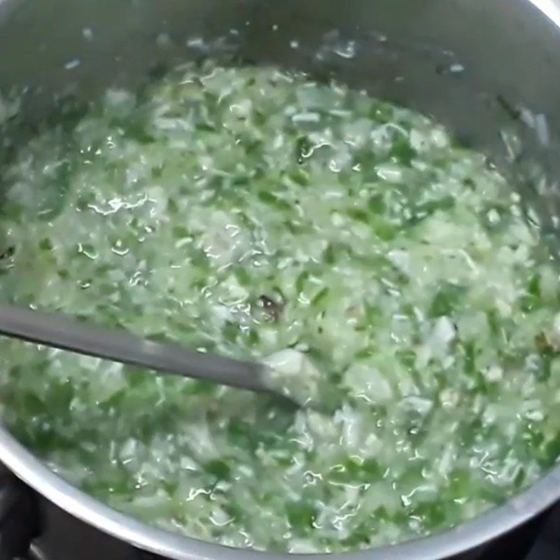 Step 5 Final product Sea crab porridge water spinach