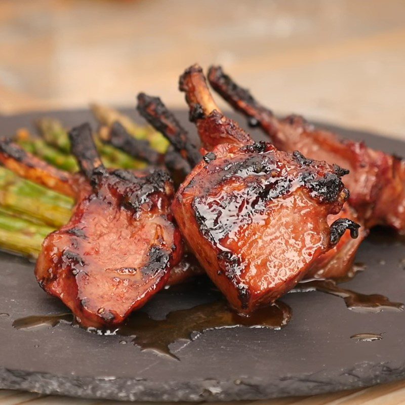 Step 6 Finished product Honey glazed lamb ribs